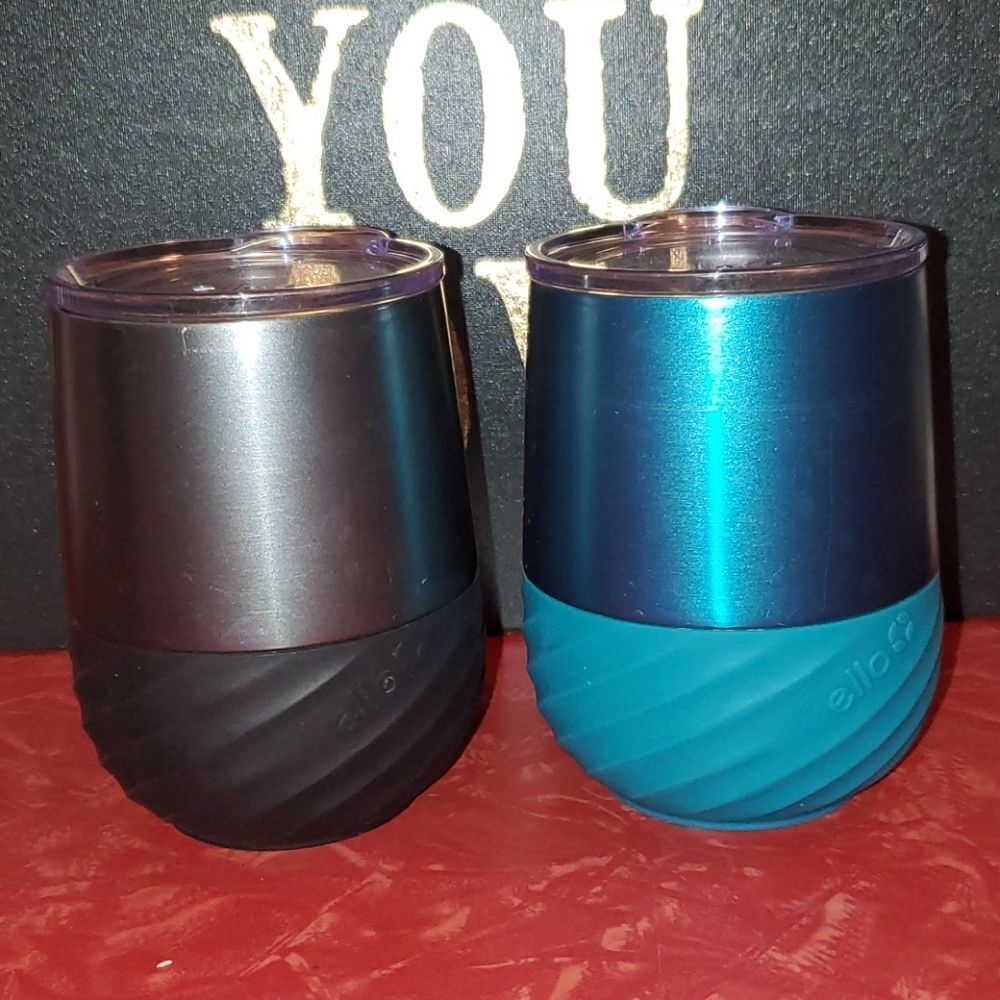 Ello StainlessĀ Steelā12 0z. Travel Mug Set ofā2